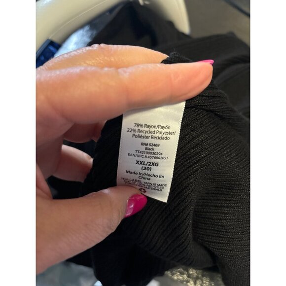 Time and Tru NWT Black Ribbed Long Sleeve Turtleneck Knit Top SZ XXL - Picture 6 of 8